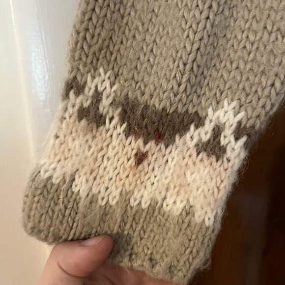 Free People Frosted Fair Isle Cardigan Chunky Sweater Aztec Womens Size Medium - Picture 4 of 9